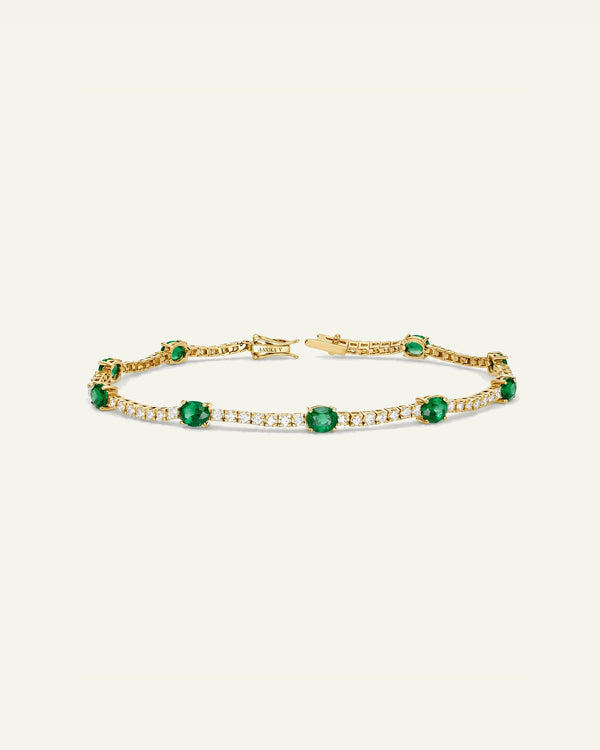 Aanika V. Emerald & Diamond Tennis Bracelet