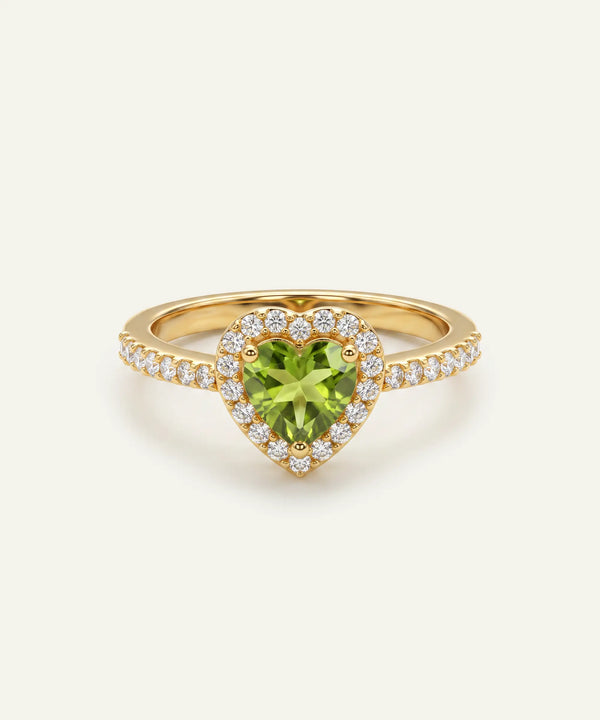 Love Spell® Lab-grown Diamond Peridot Heart Ring