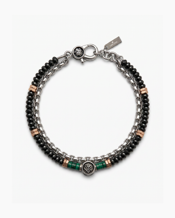 Link N Lock® Malachite & Hematite Beaded Bracelet