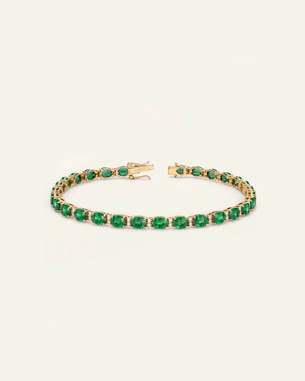 Aanika V. Emerald & Diamond Tennis Bracelet
