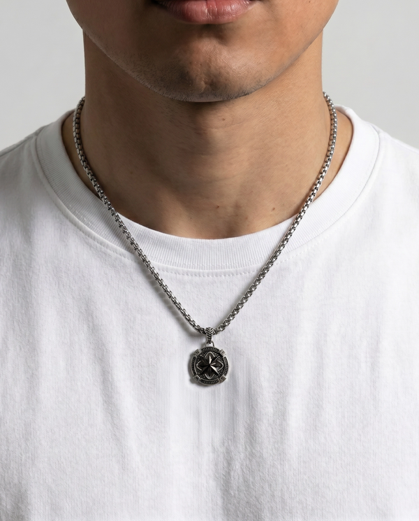 Link N Lock® Black Oxidized Compass Pendant