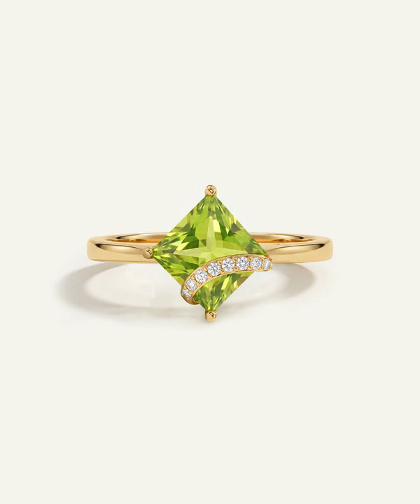 Love Spell® Peridot & Lab-grown Diamond Pavé Sweep Ring