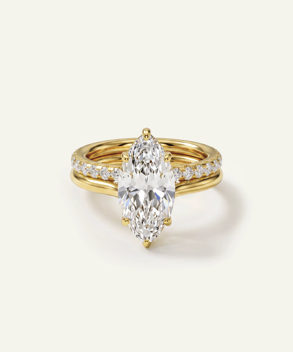 Ovani® Lab-grown Diamond Marquise Hidden Halo Bridal Set