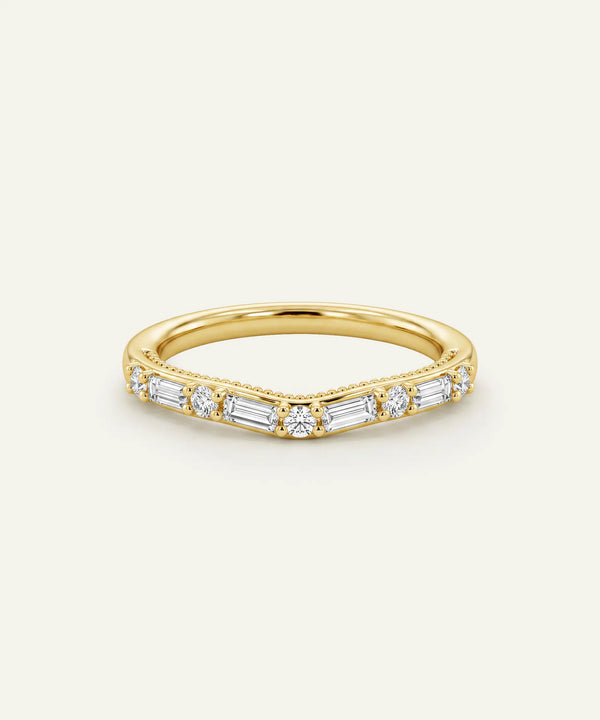 Novello Lab-grown Diamond Round & Baguette Band