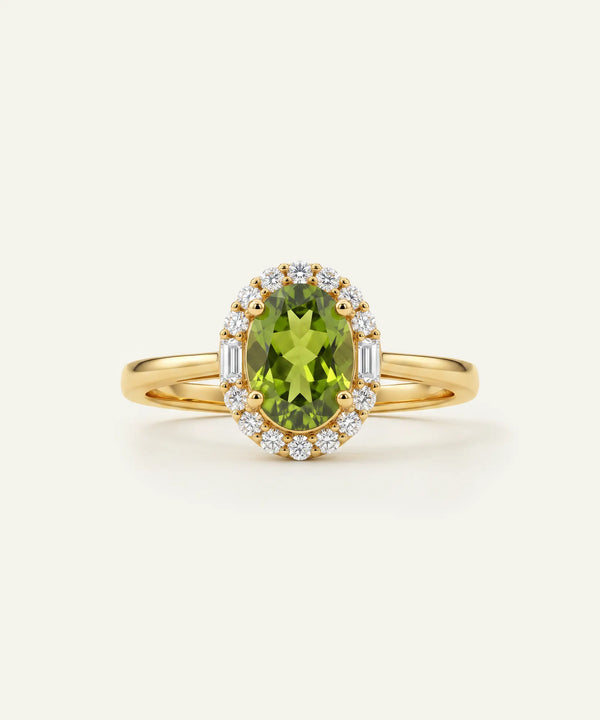 Love Spell® Peridot & Lab-grown Diamond Halo Ring