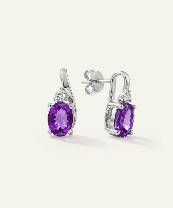 Love Spell® Lab-Created Amethyst & Lab-Grown Diamond Earrings