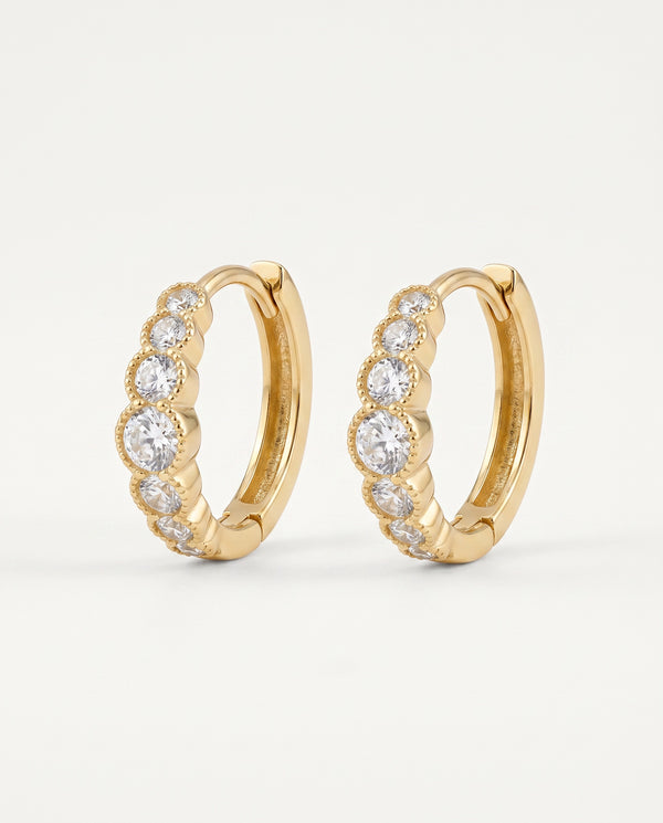 Bella by Ovani® Lab-grown Diamond Scalloped Huggie Hoops - 0.15 Ct. T.W.