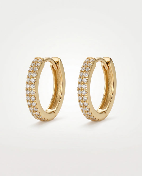 Bella by Ovani® Lab-grown Diamond Round Pave Hoops - 0.25 Ct. T.W.