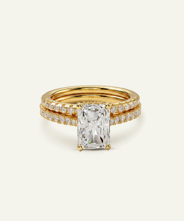 Ovani® Lab-grown Diamond Radiant Hidden Halo Bridal Set