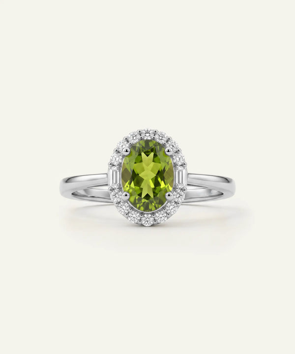 Love Spell® Peridot & Lab-grown Diamond Halo Ring