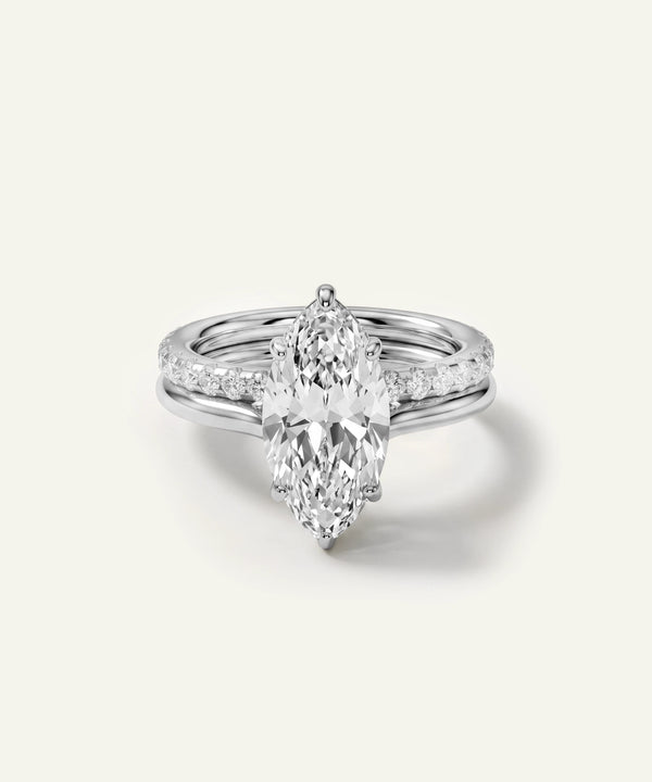 Ovani® Lab-grown Diamond Marquise Hidden Halo Bridal Set