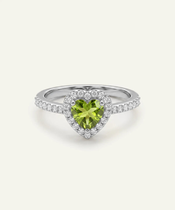 Love Spell® Lab-grown Diamond Peridot Heart Ring