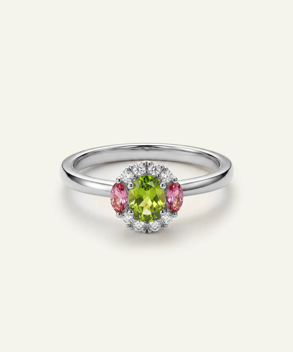 Love Spell® Peridot & Lab-grown Diamond Halo Ring
