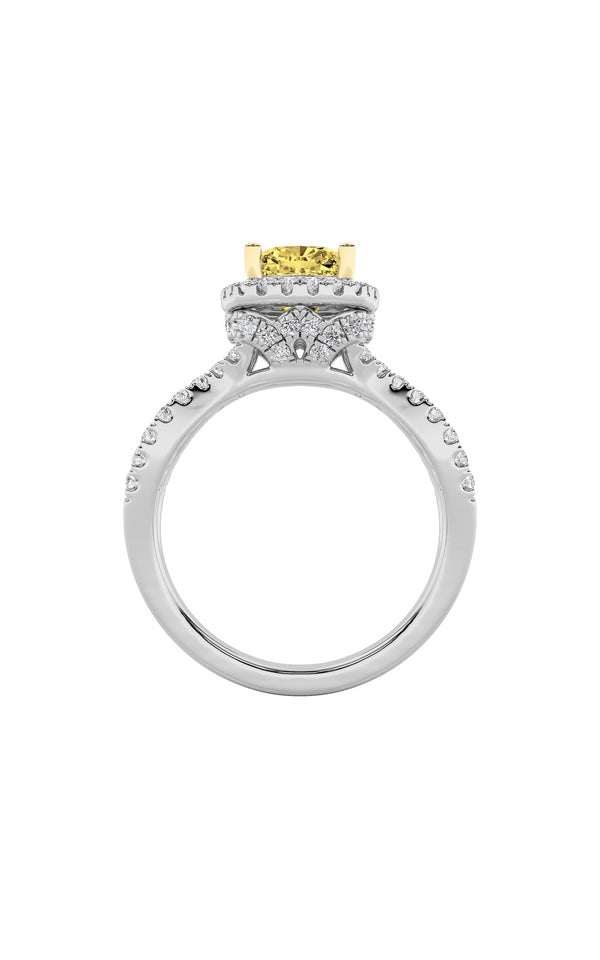 2.25Cttw Elongated Cushion Shaped Lab Grown Diamond (F/VS) Ring in 14K Gold