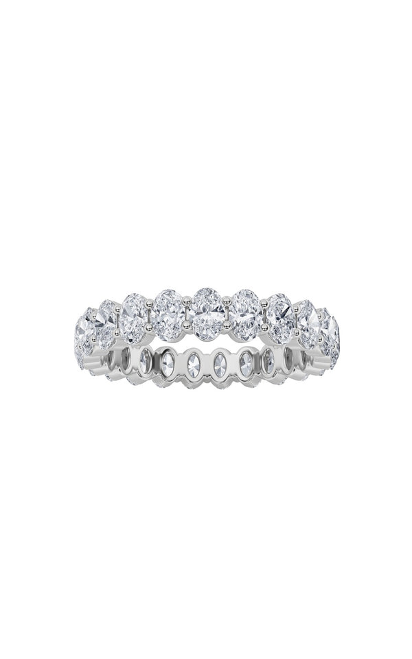 4.25Cttw Oval Shaped Lab Grown Diamond Split Prong Eternity Ring in 14K Gold (F/VS)