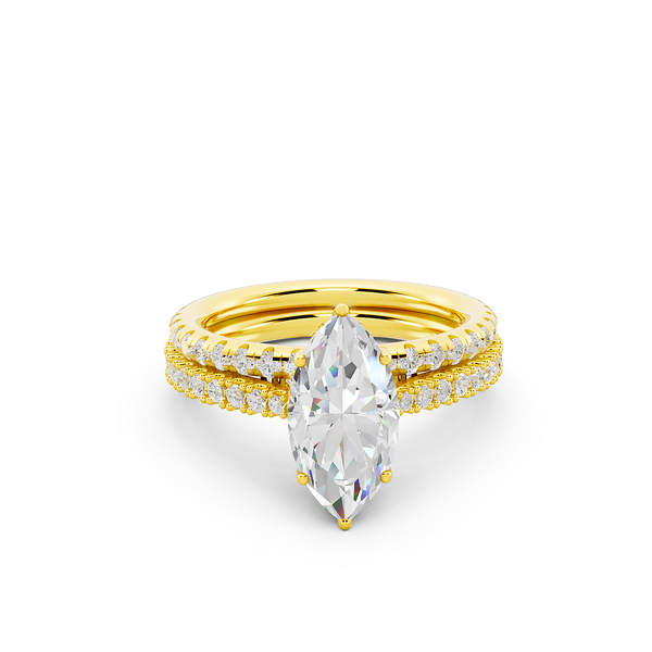 Ovani® Lab-grown Diamond Marquise Hidden Halo Bridal Set