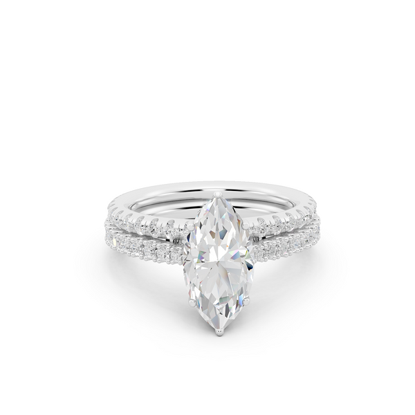 Ovani® Lab-grown Diamond Marquise Hidden Halo Bridal Set