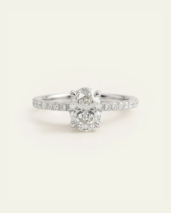 Ovani® Diamond Oval Engagement Ring
