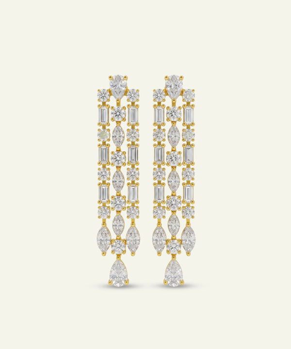 Ovani® Lab-grown Diamond Multi-Shape Dangling Earrings