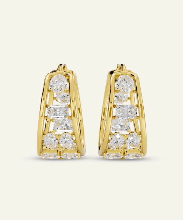 Ovani® Lab-grown Diamond Huggie Hoops