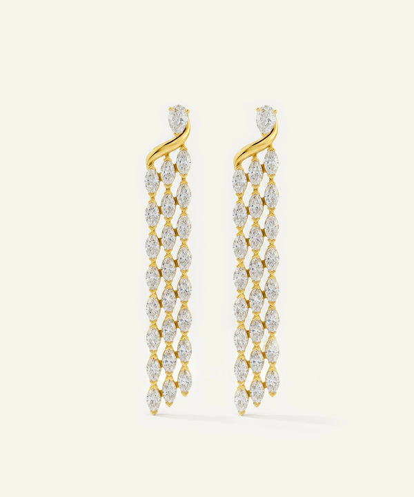 Ovani® Lab-grown Diamond Pear & Marquise Dangling Earrings