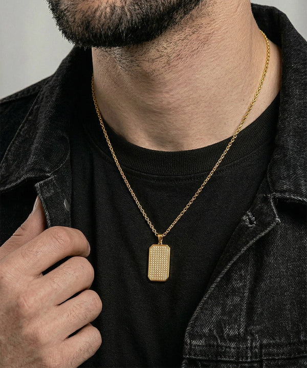Link N Lock® Lab-grown Diamond Dog Tag Pendant