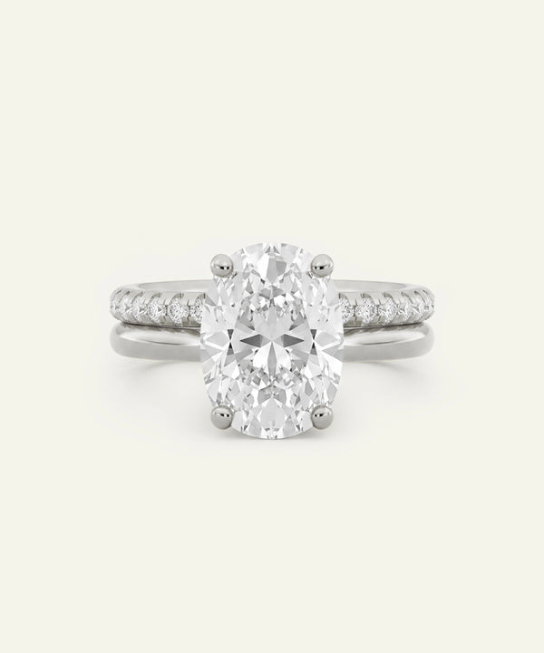 Ovani® Lab-grown Diamond Cushion Hidden Halo Bridal Set