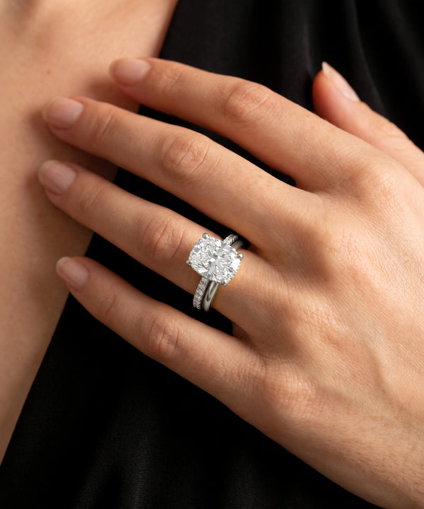 Ovani® Lab-grown Diamond Cushion Hidden Halo Bridal Set