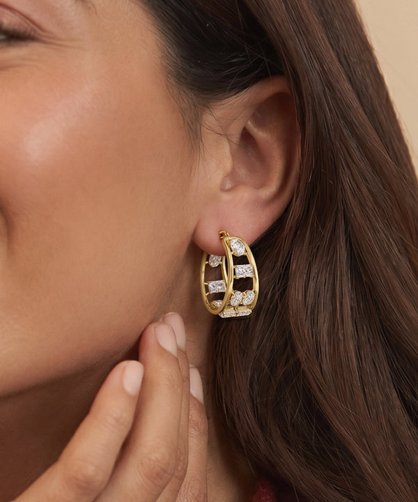 Ovani® Lab-grown Diamond Huggie Hoops