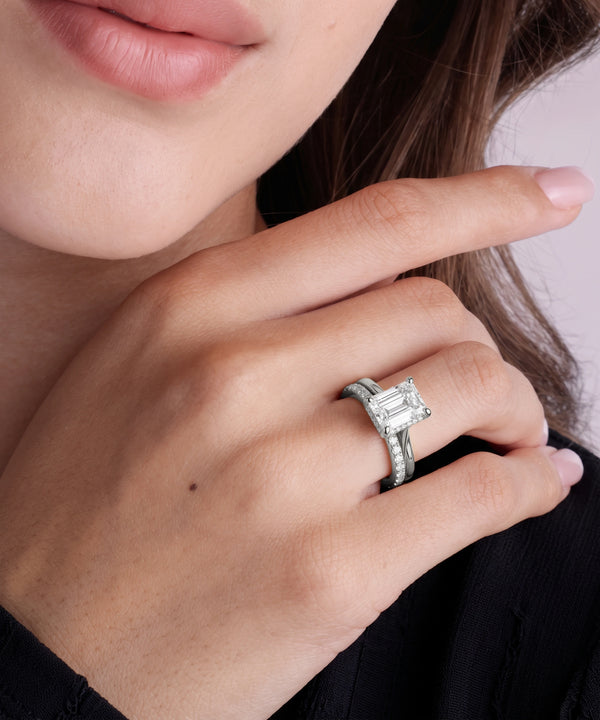Ovani® Lab-grown Diamond Radiant Hidden Halo Bridal Set