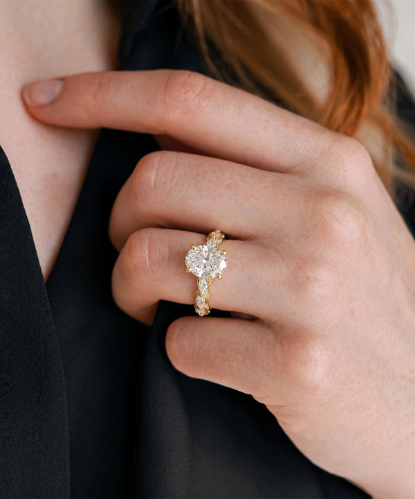 Ovani® Lab-grown Diamond Oval Engagement Ring