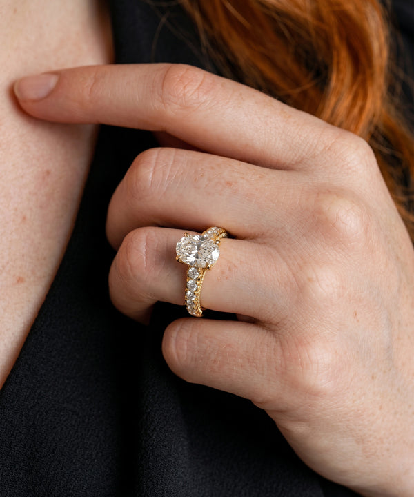 Ovani® Lab-grown Diamond Oval Engagement Ring
