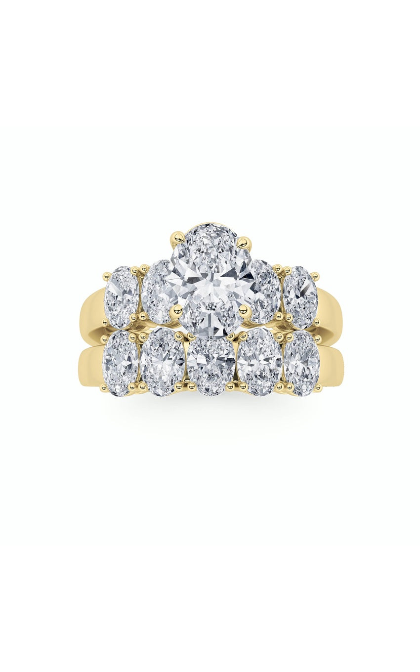 2.5Cttw Oval Shaped Lab Grown Diamond (G/VS) Bridal Set with Matching Band and  Ring in 14K Gold