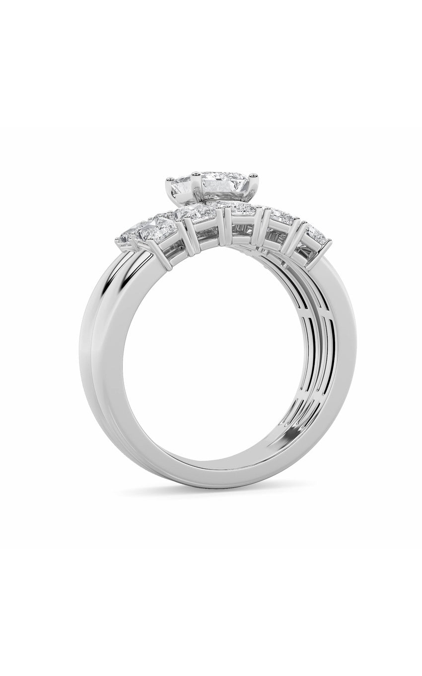 2.5Cttw Radiant Shaped Lab Grown Diamond (G/VS) Bridal Set with Matching Band and  Ring in 14K Gold