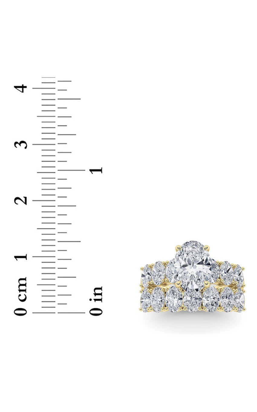 3.5Cttw Oval Shaped Lab Grown Diamond (G/VS) Bridal Set with Matching Band and  Ring in 14K Gold