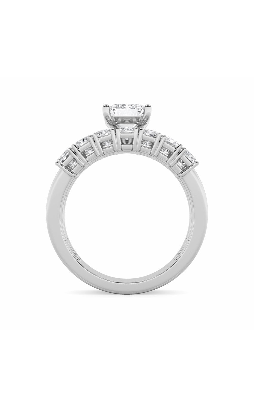 3.5Cttw Radiant Shaped Lab Grown Diamond (G/VS) Bridal Set with Matching Band and  Ring in 14K Gold