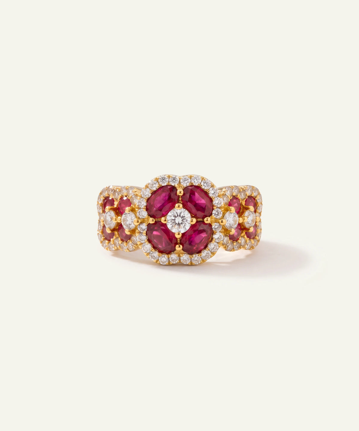 Aanika V® ruby & diamond cluster ring at Valliani Jewelers