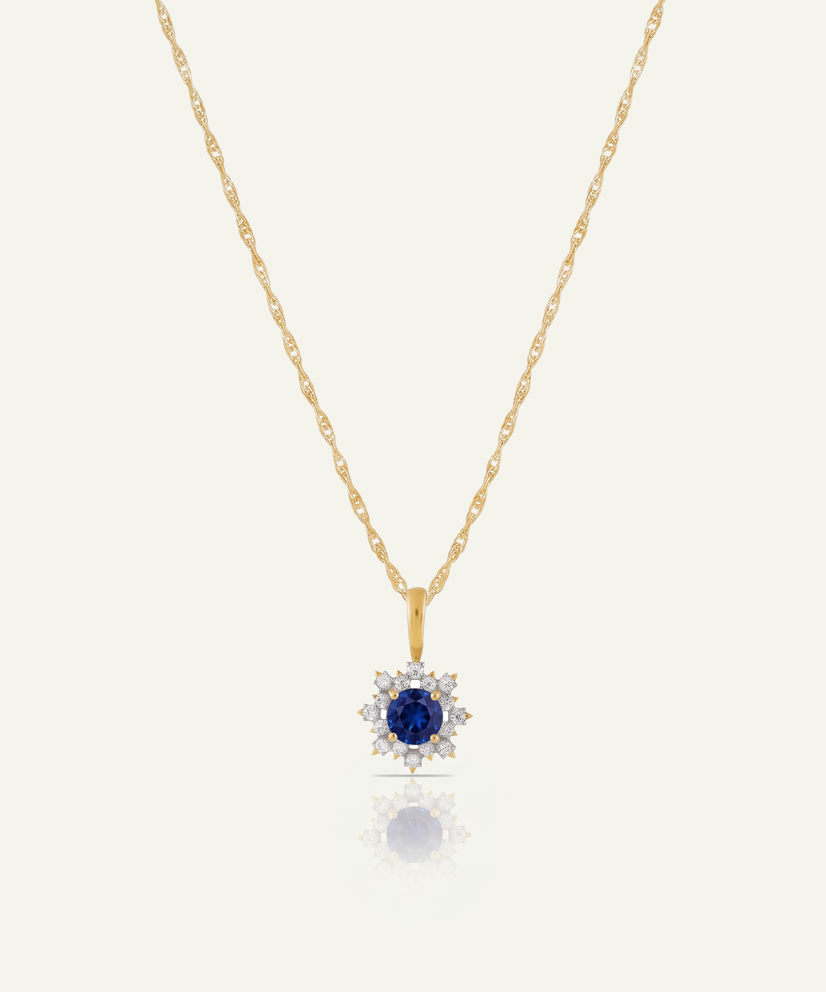 Aanika V® sapphire & diamond round floral pendant at Valliani Jewelers