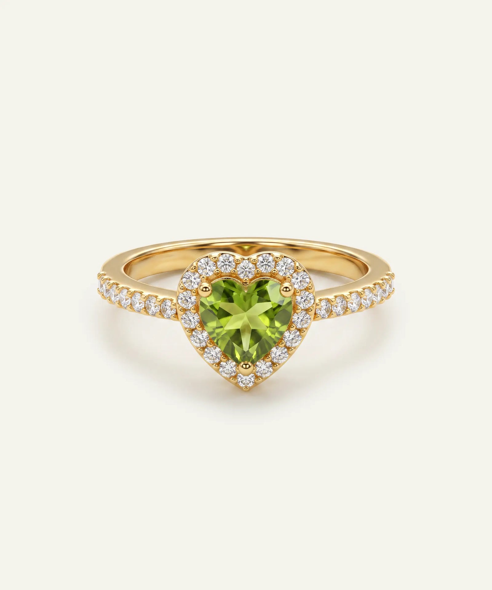 Love Spell® Lab-grown Diamond Peridot Heart Ring