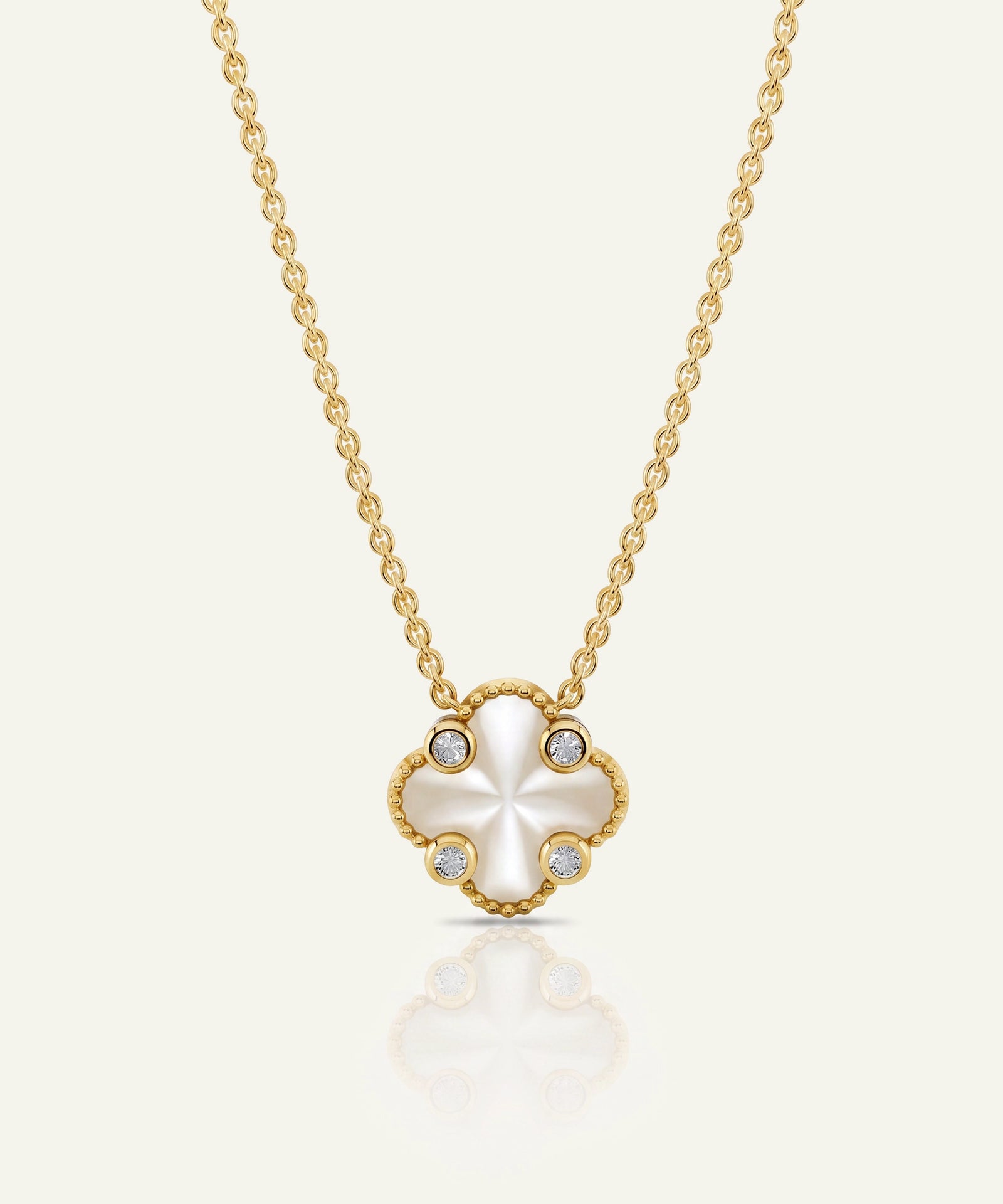 Bella by Ovani® Diamond White Mop Flower Necklace