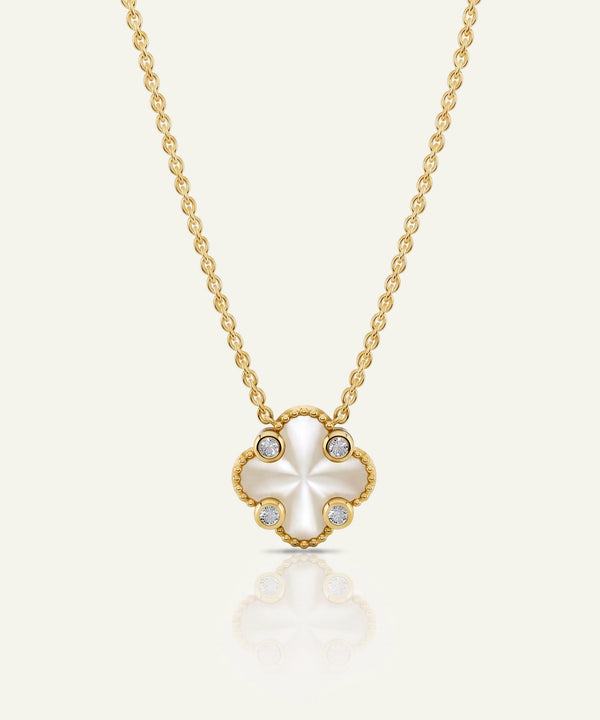 Bella by Ovani® Diamond White Mop Flower Necklace