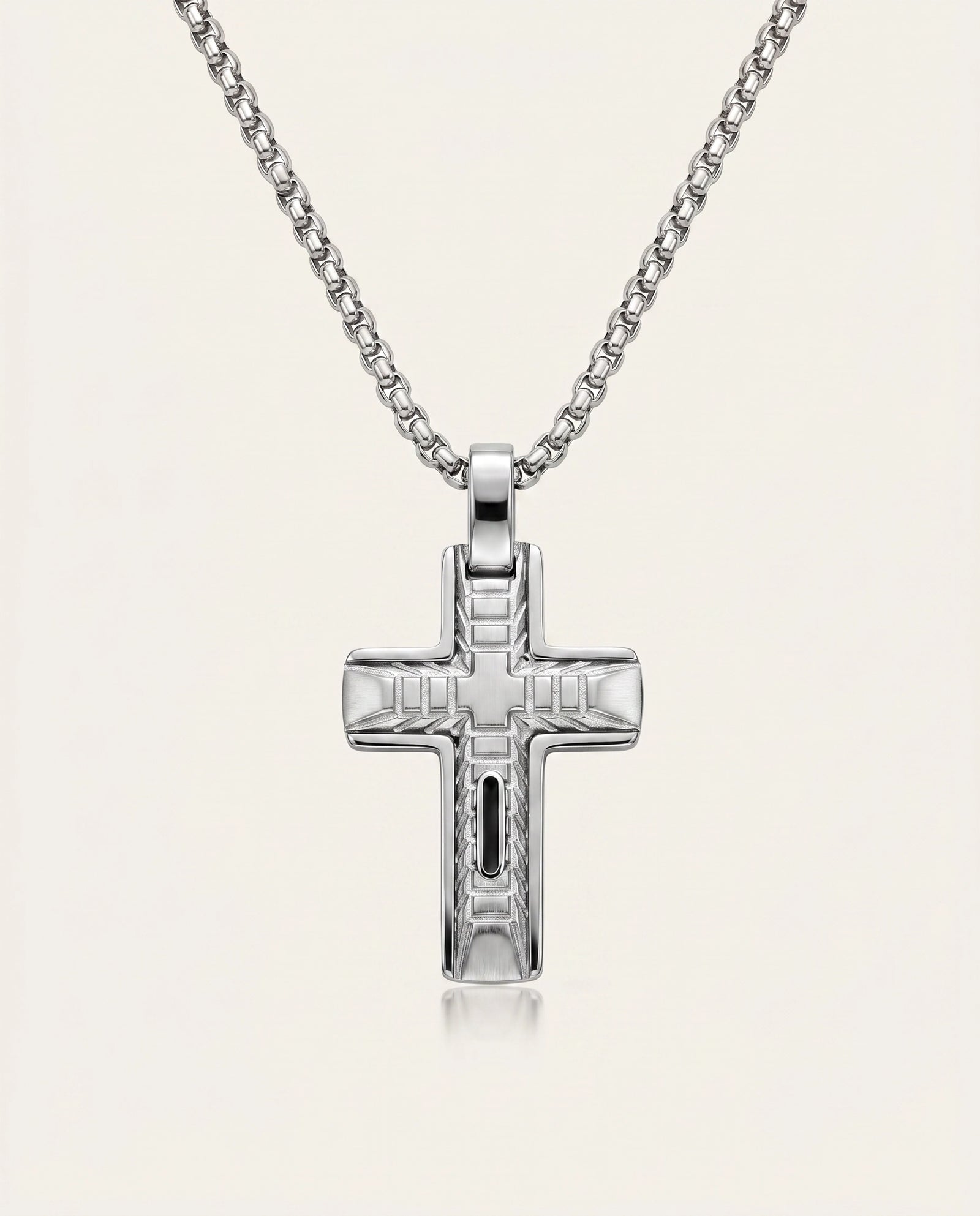 Link N Lock® men's stainless steel classic cross pendant