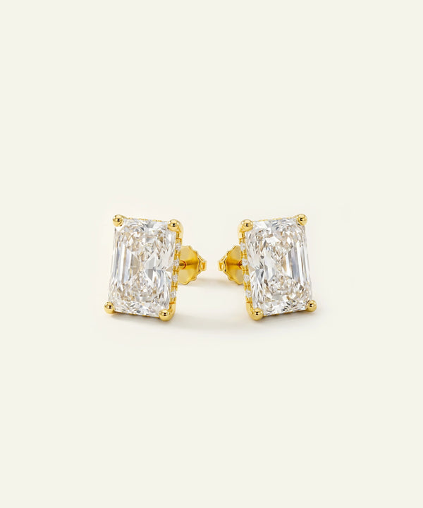 Ovani® Lab-grown Diamond Radiant Hidden Halo Studs - 3.13 Ct. T.W.