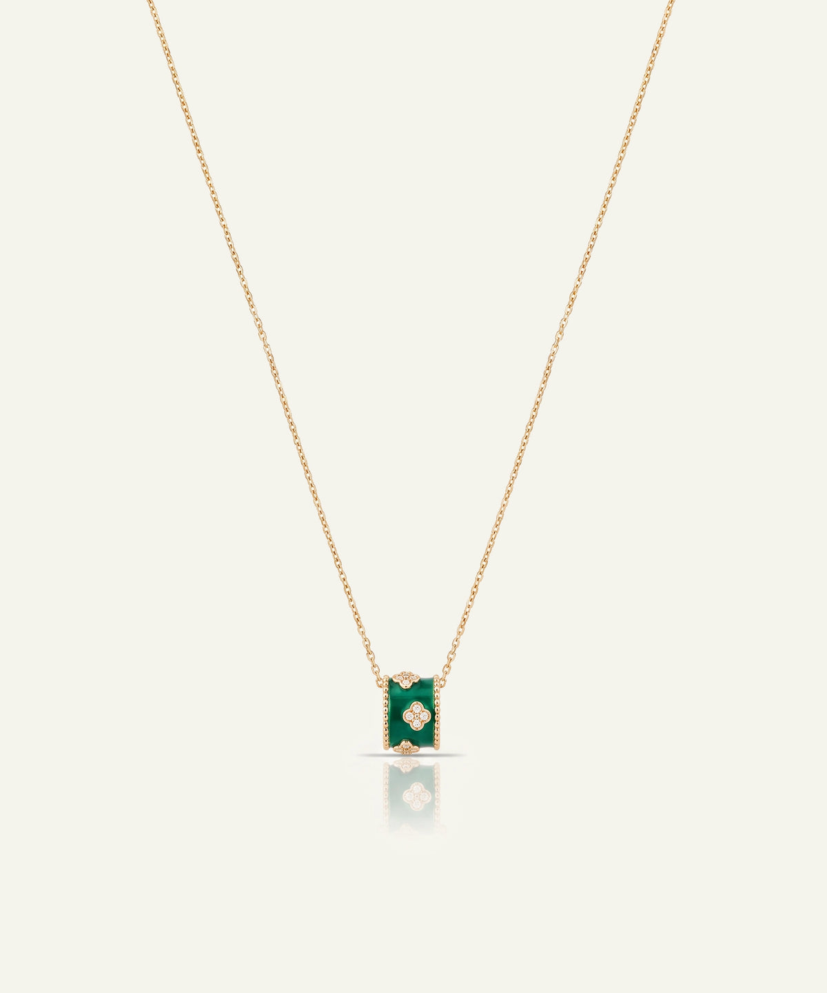 Bella by Ovani® Lab-grown Diamond & Green Enamel Bar Necklace