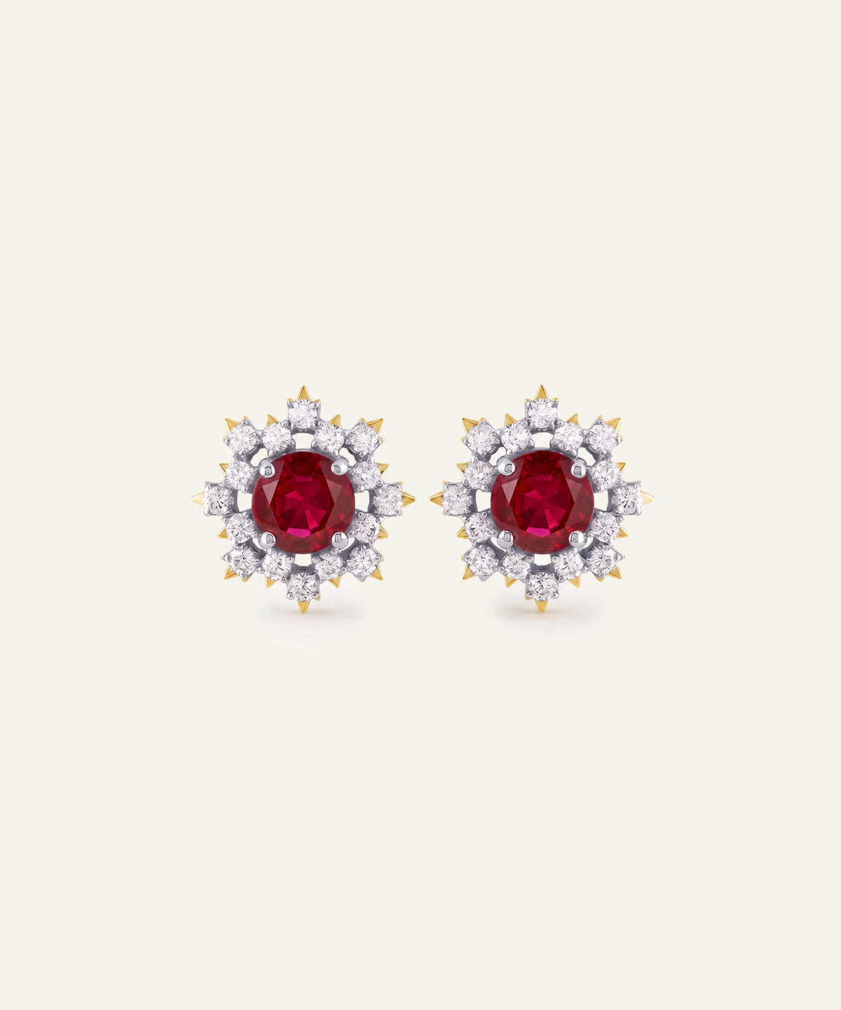 Aanika V® ruby & diamond cluster floral earrings at Valliani Jewelers