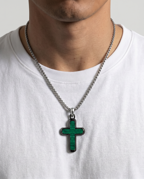Link N Lock® Malachite Cross Pendant