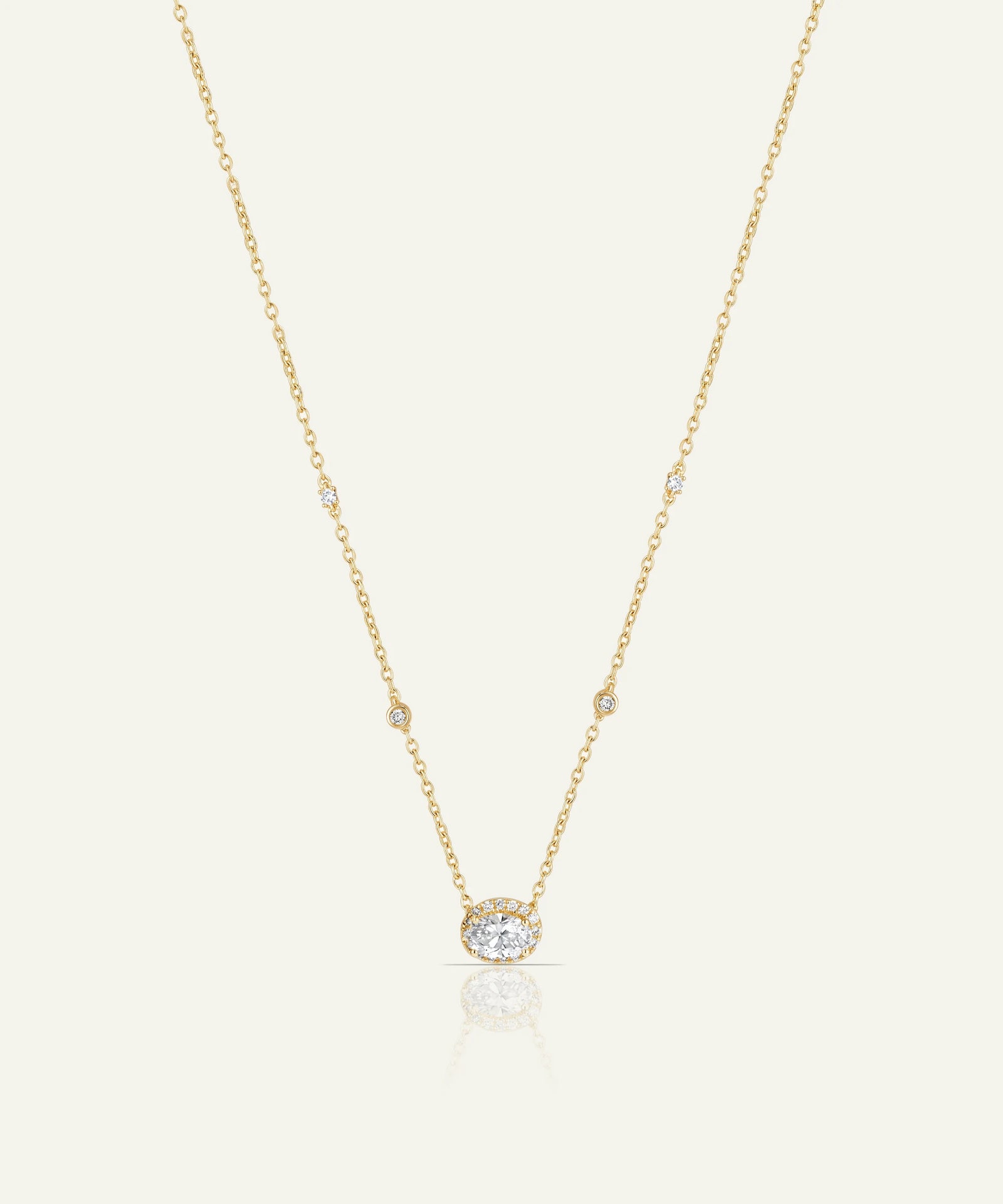 Novello Lab-grown Diamond Oval Station Necklace