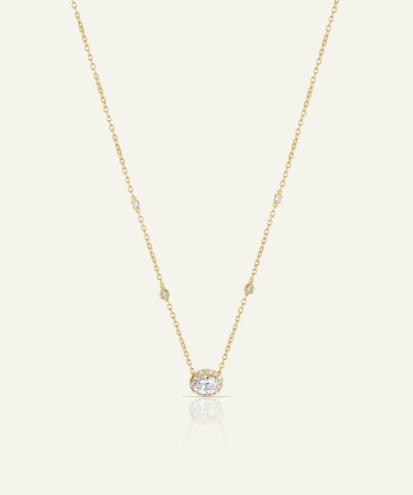 Novello Lab-grown Diamond Oval Station Necklace