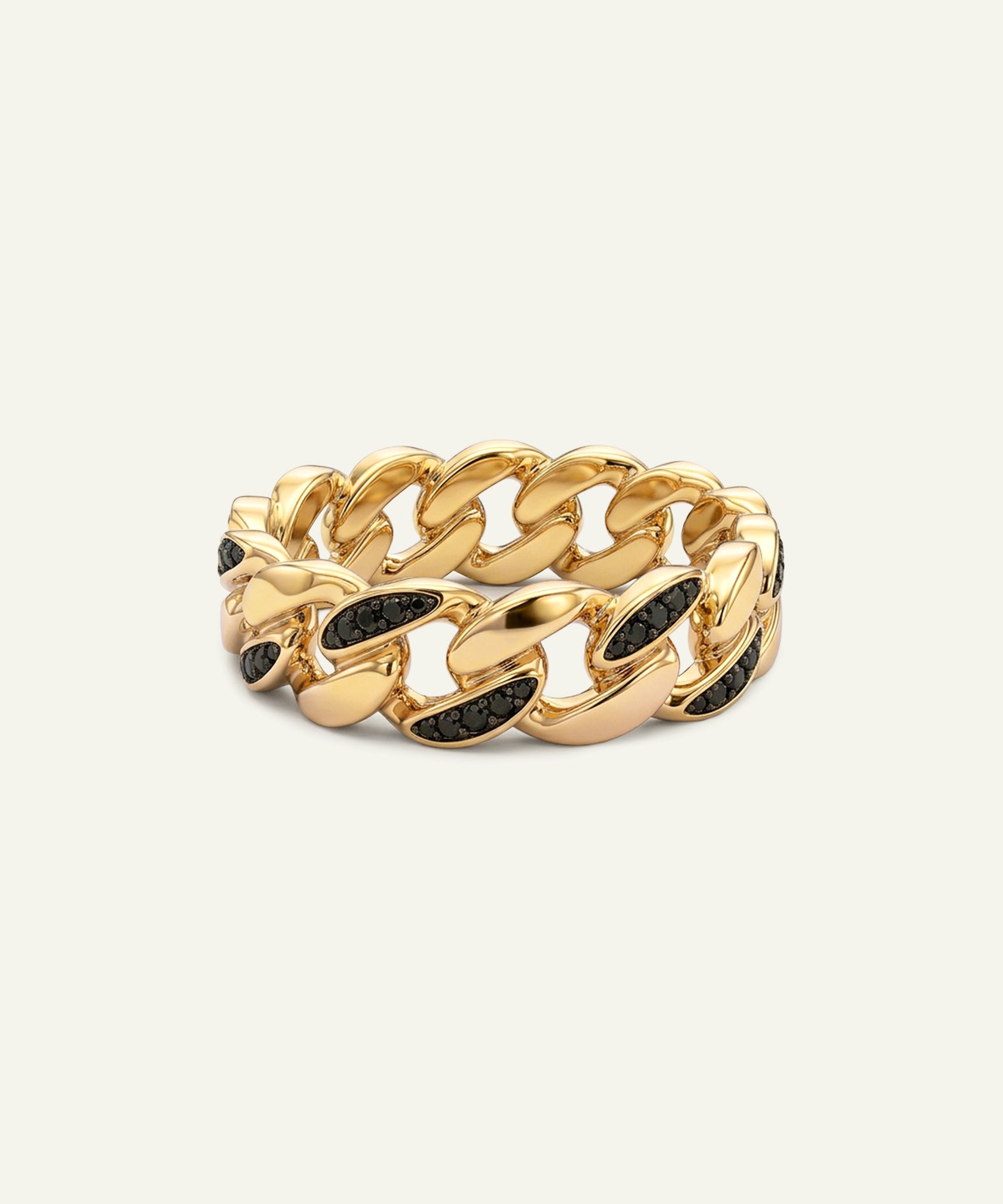 Link N Lock® Black Treated Diamond Cuban Men's Ring - 0.2 Ct. T.W.