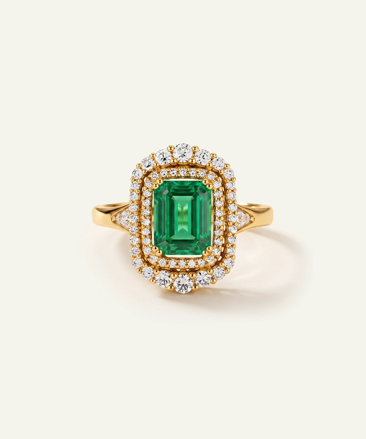 Aanika V. Emerald & Diamond Emerald-Cut Halo Ring - 0.75 Ct. T.W.